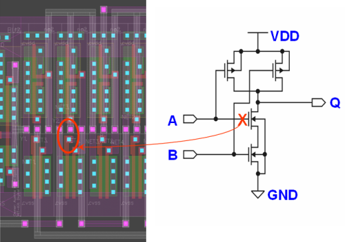 NAND2 cell with floating gate
